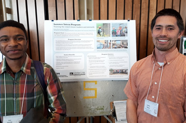 Kai Hardy, a 2018 NGRREC Summer Research Intern and advised by Dr. Justin Shew, presents his research project at the 2019 ICTWS Annual Meeting at the University of Illinois - Springfield. Photo Credit: Justin Shew, NGRREC Conservation Program Manager